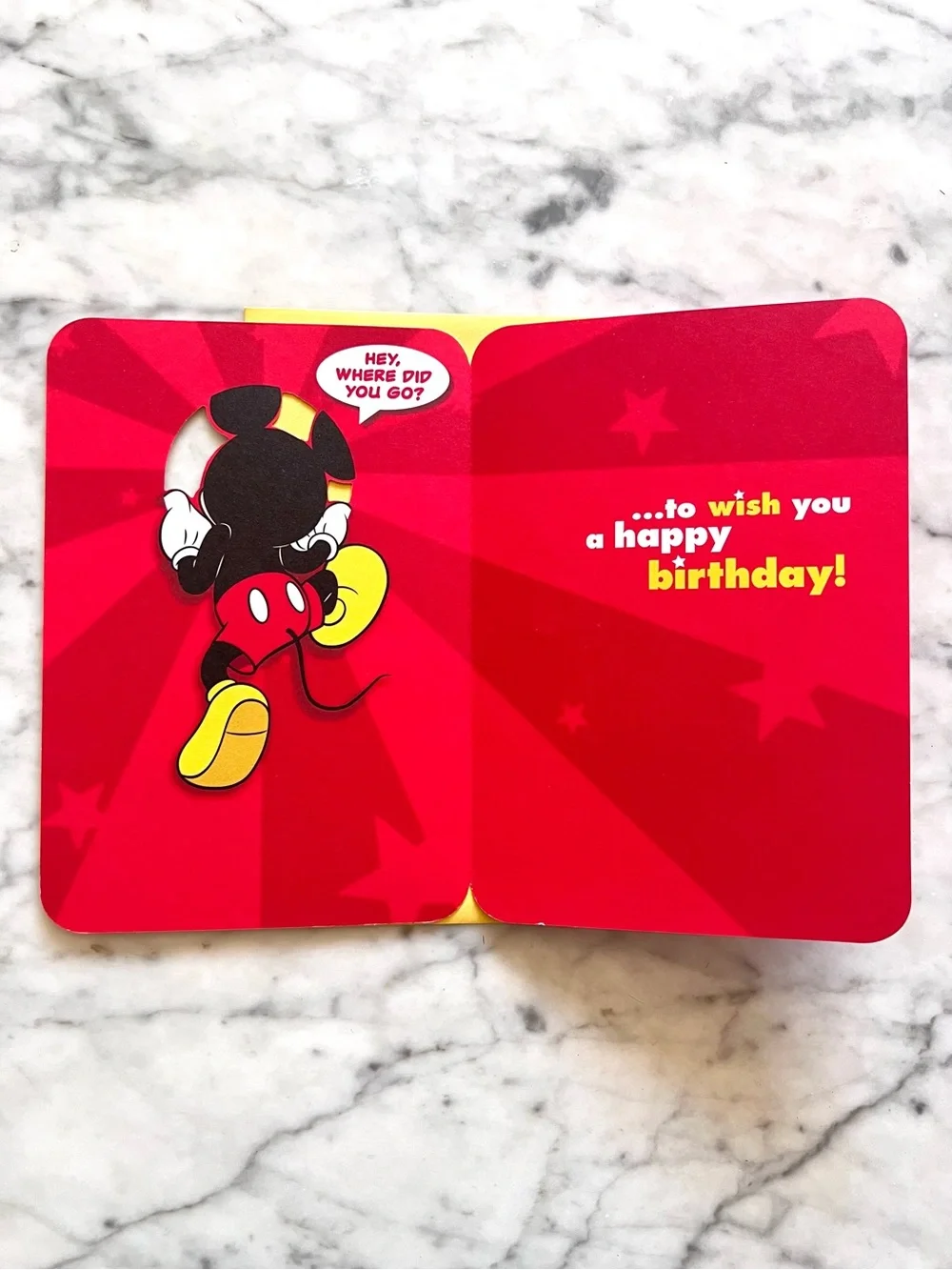 Vintage Happy Birthday Card Mickey Mouse 90s Disney Hallmark